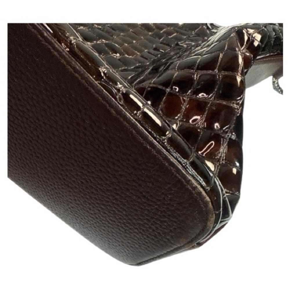 Brighton Crocodile Cher Patent Plum Bag and Wallet - Picture 9 of 10